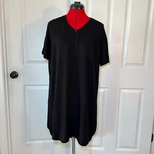 Bella Dahl Black Short Sleeve Rayon Shift Dress Large